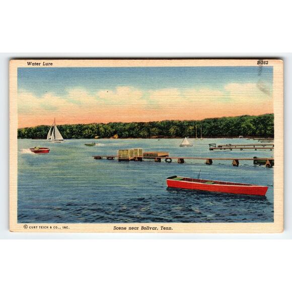 Vintage Curt Teich Linen Postcard Scene Near Bolivar Tennessee S-362 - Picture 1 of 2